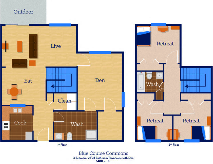 3 Bedroom w/ Den floor plan